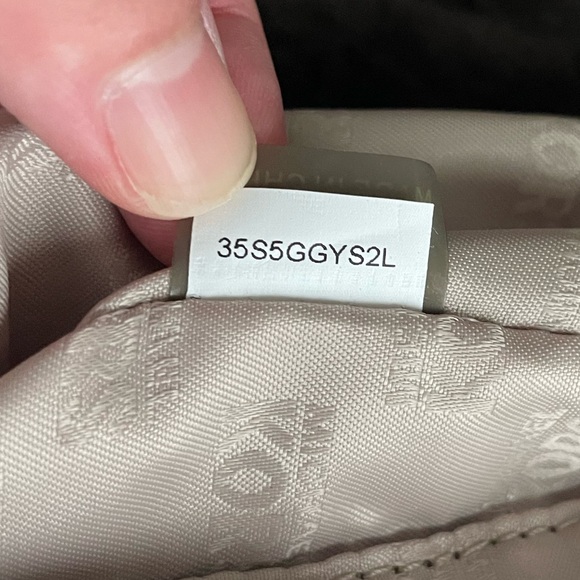 MICHAEL KORS Pebbled Leather Satchel Bag GRAYSON Handbag Monogram WHITE - Picture 5 of 12